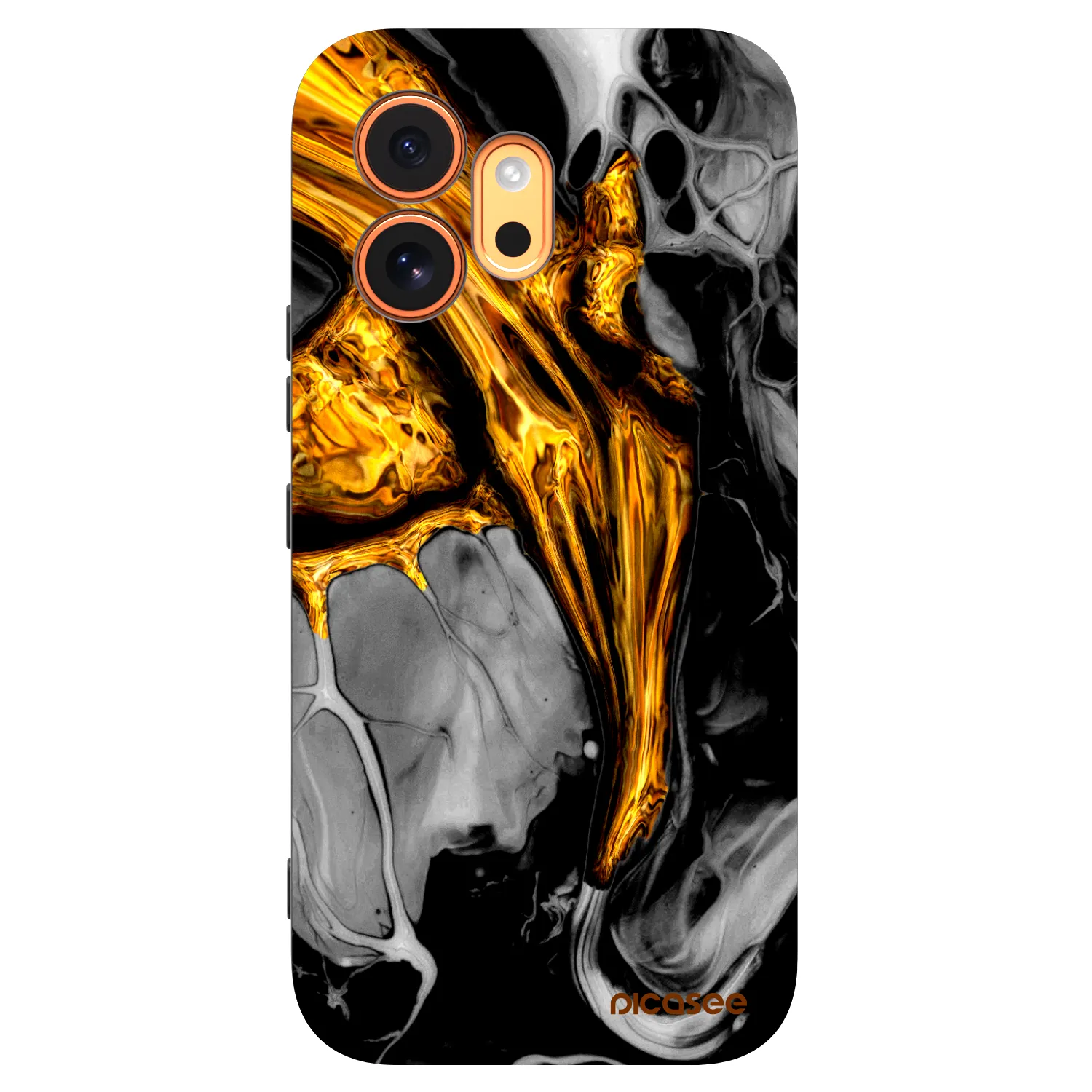 Picasee Μαύρη θήκη σιλικόνης για Honor 600 - Black Gold