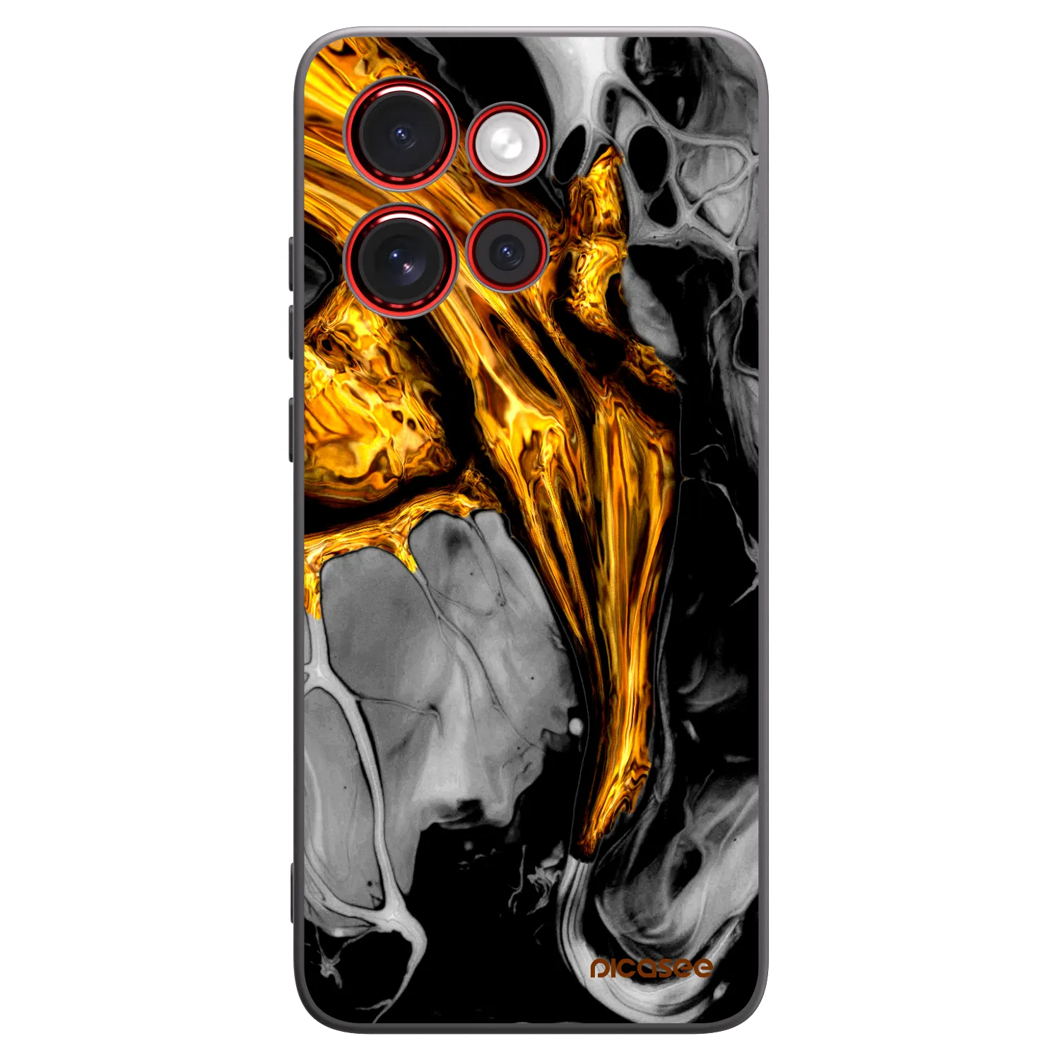 Picasee Μαύρη θήκη σιλικόνης για Motorola Edge 60 Neo 5G - Black Gold