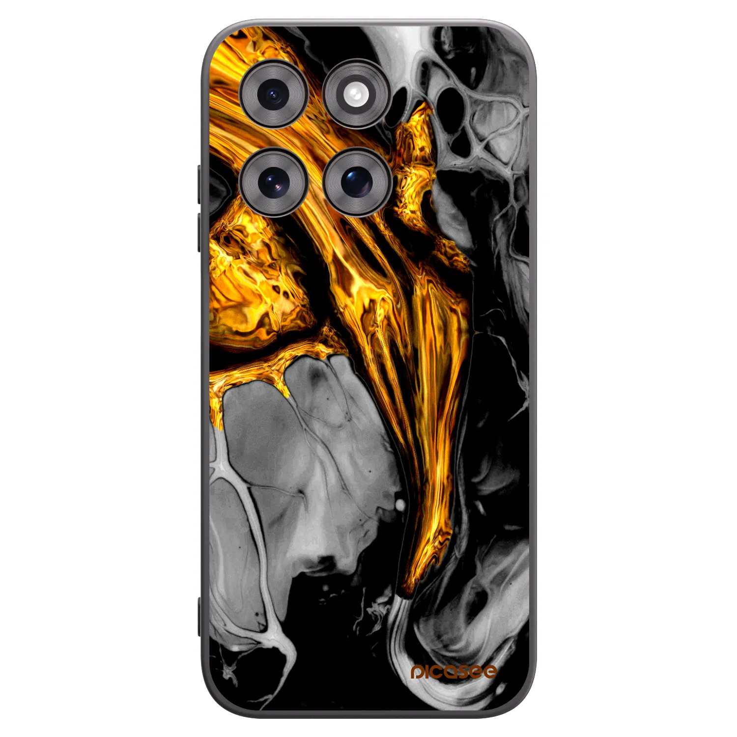 Picasee Μαύρη θήκη σιλικόνης για Motorola Moto G77 - Black Gold