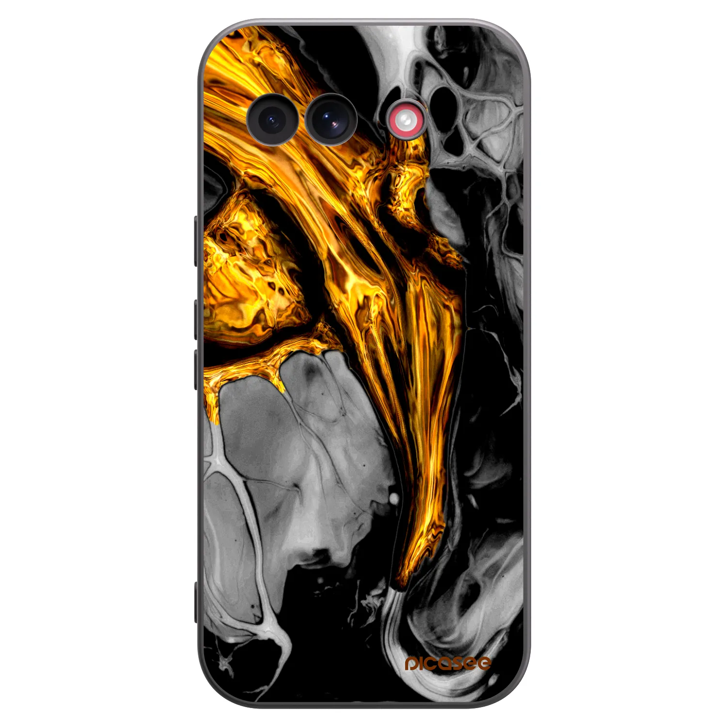 Picasee Μαύρη θήκη σιλικόνης για Google Pixel 10a - Black Gold