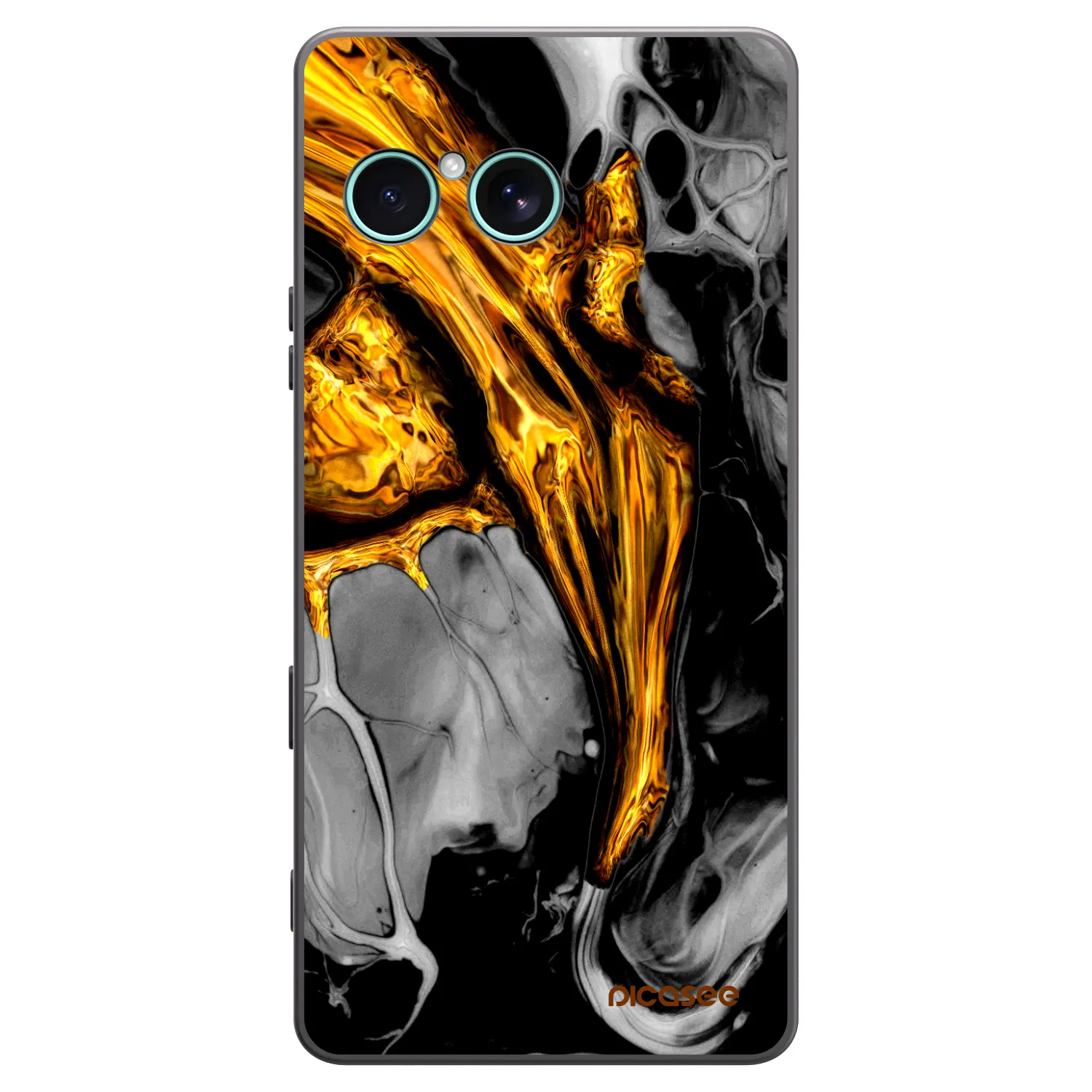 Picasee Μαύρη θήκη σιλικόνης για Sony Xperia 10 VII - Black Gold