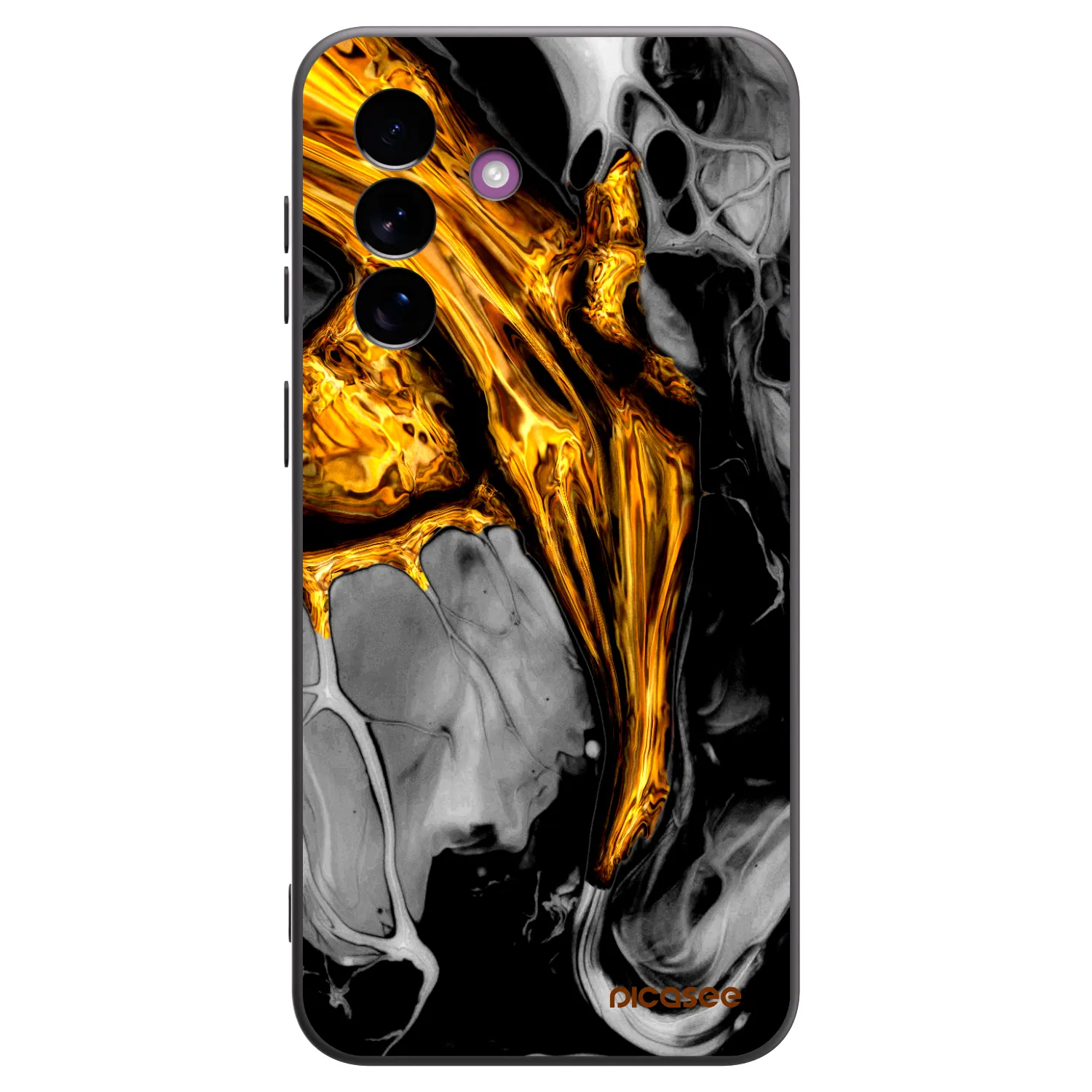 Picasee Μαύρη θήκη σιλικόνης για Samsung Galaxy A37 - Black Gold