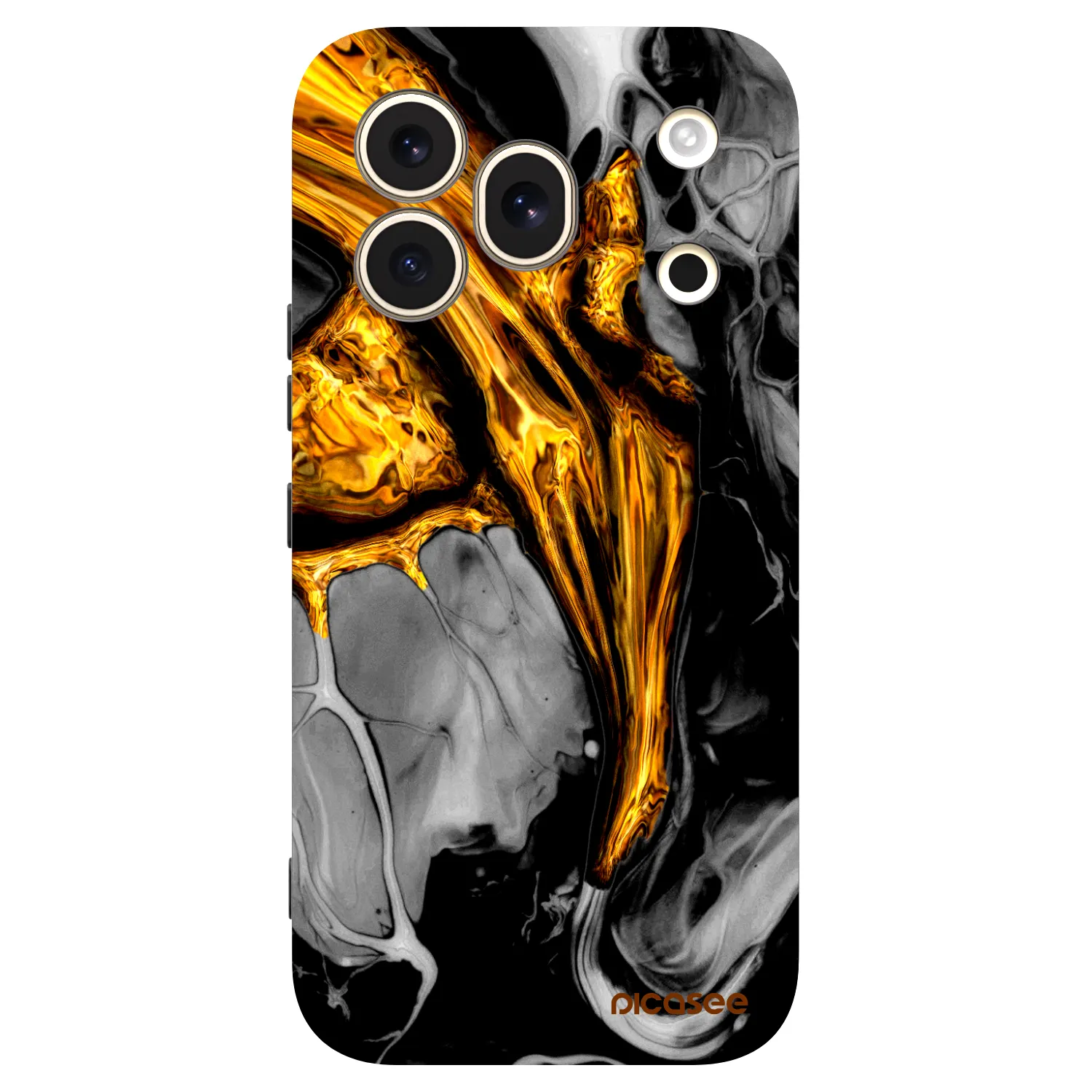 Picasee Μαύρη θήκη σιλικόνης για Honor 600 Pro - Black Gold