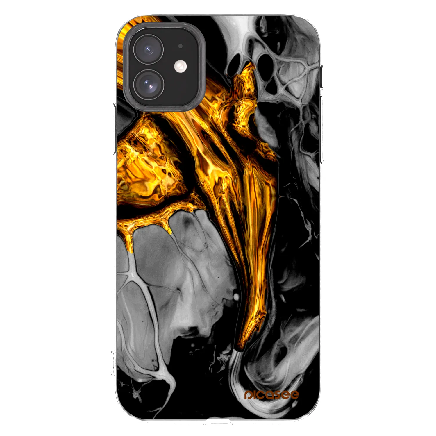 Picasee διαφανής θήκη σιλικόνης Apple iPhone 11 - Black Gold
