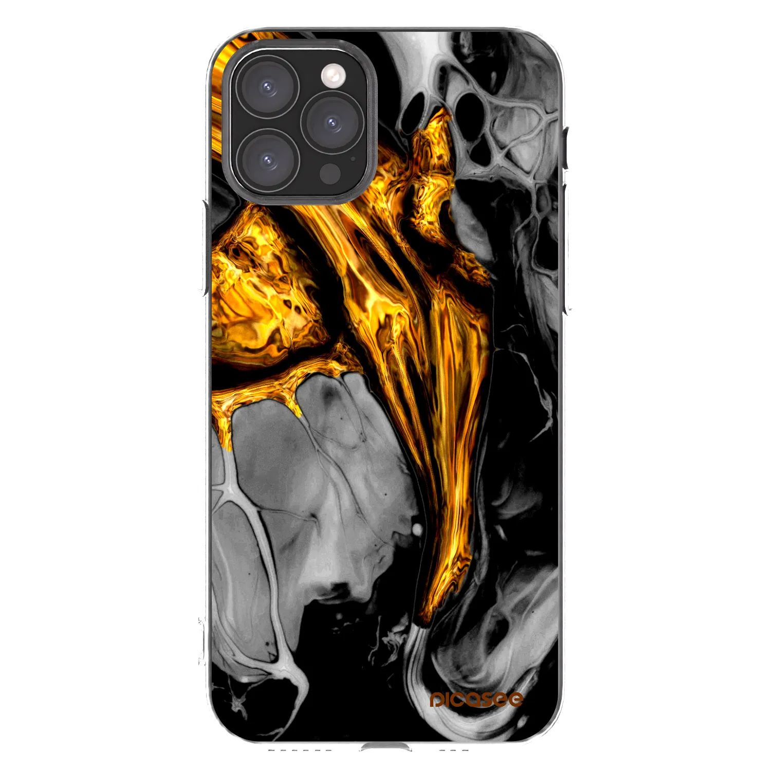 Picasee διαφανής θήκη σιλικόνης Apple iPhone 11 Pro - Black Gold