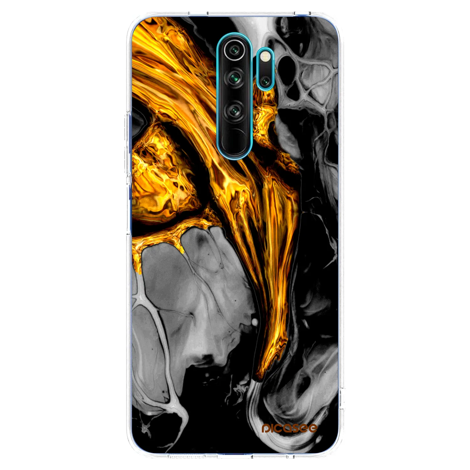 Picasee διαφανής θήκη σιλικόνης Xiaomi Redmi Note 8 Pro - Black Gold