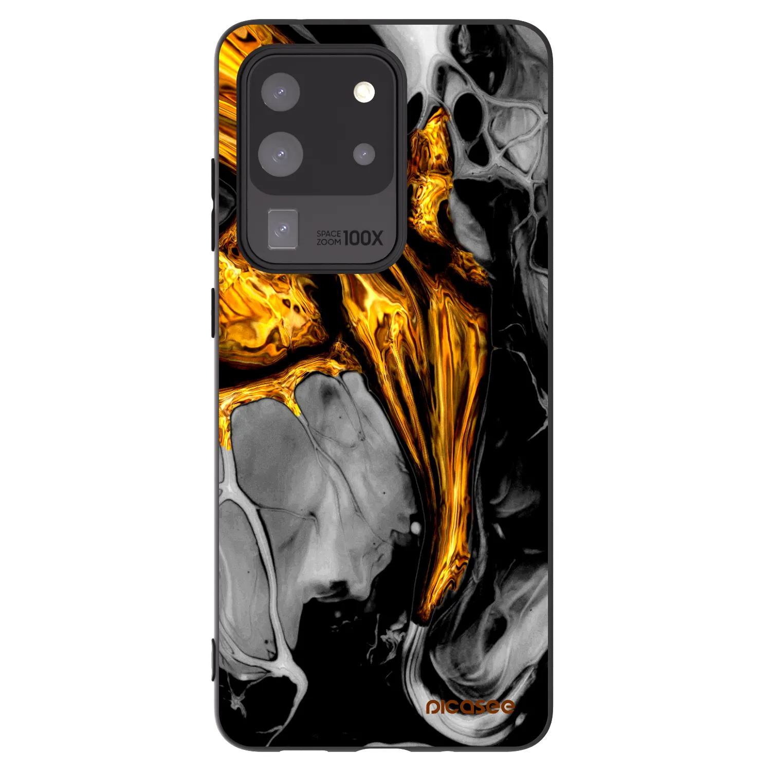 Picasee Μαύρη θήκη σιλικόνης για Samsung Galaxy S20 Ultra 5G G988F - Black Gold