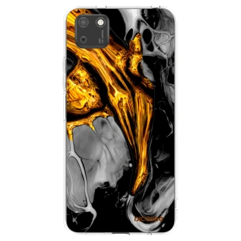 Picasee διαφανής θήκη σιλικόνης Huawei Y5P - Black Gold