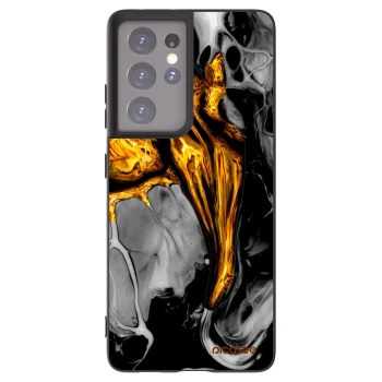 Picasee Μαύρη θήκη σιλικόνης για Samsung Galaxy S21 Ultra 5G G998B - Black Gold