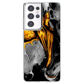 Picasee διαφανής θήκη σιλικόνης Samsung Galaxy S21 Ultra 5G G998B - Black Gold