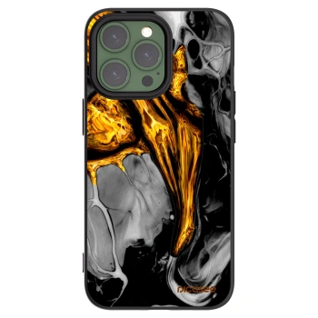 Picasee Μαύρη θήκη σιλικόνης για Apple iPhone 13 Pro - Black Gold