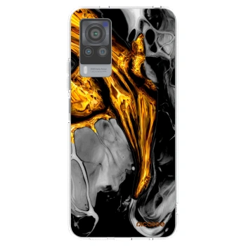 Picasee διαφανής θήκη σιλικόνης Vivo X60 Pro 5G - Black Gold
