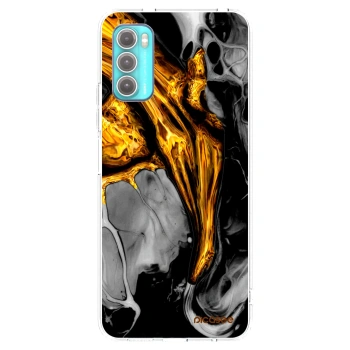 Picasee διαφανής θήκη σιλικόνης Motorola Moto G60 - Black Gold