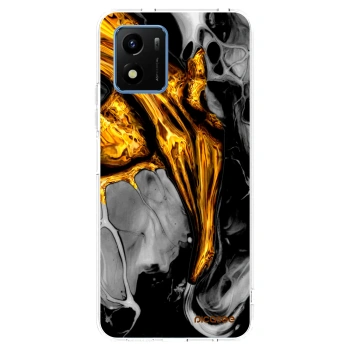 Picasee διαφανής θήκη σιλικόνης Vivo Y01 - Black Gold