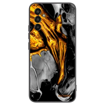 Picasee Μαύρη θήκη σιλικόνης για Samsung Galaxy M13 M135F - Black Gold