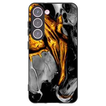 Picasee Μαύρη θήκη σιλικόνης για Samsung Galaxy S23 5G - Black Gold