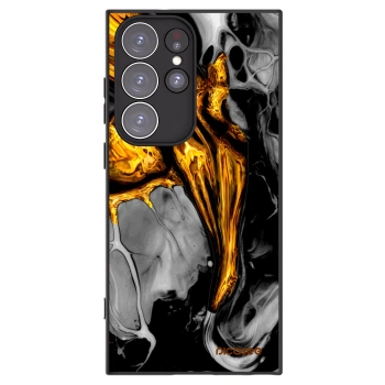Picasee Μαύρη θήκη σιλικόνης για Samsung Galaxy S23 Ultra 5G - Black Gold