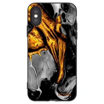 Picasee Μαύρη θήκη σιλικόνης για Apple iPhone X/XS - Black Gold