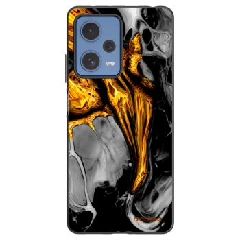 Picasee Μαύρη θήκη σιλικόνης για Xiaomi Redmi Note 12 Pro 5G - Black Gold