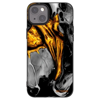 Picasee Μαύρη θήκη σιλικόνης για Apple iPhone 15 Plus - Black Gold