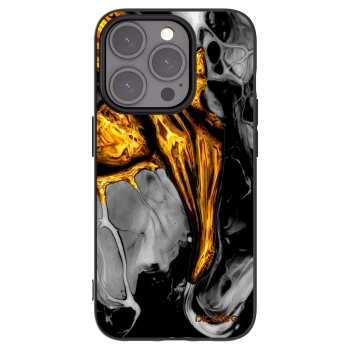 Picasee Μαύρη θήκη σιλικόνης για Apple iPhone 15 Pro - Black Gold