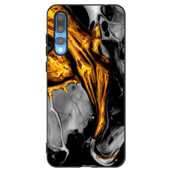 Picasee Μαύρη θήκη σιλικόνης για Huawei P20 Pro - Black Gold