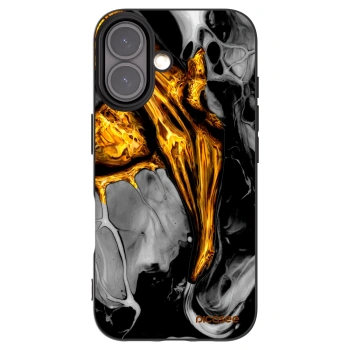 Picasee Μαύρη θήκη σιλικόνης για Apple iPhone 16 - Black Gold