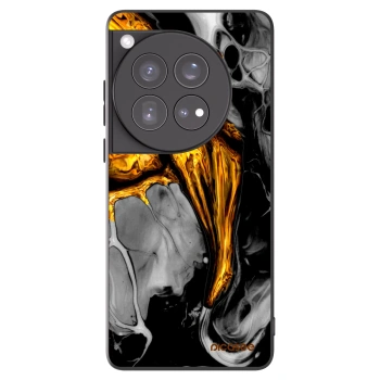 Picasee Μαύρη θήκη σιλικόνης για OnePlus 12 5G - Black Gold