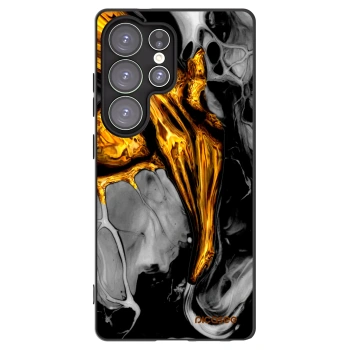 Picasee Μαύρη θήκη σιλικόνης για Samsung Galaxy S25 Ultra 5G - Black Gold