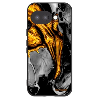 Picasee Μαύρη θήκη σιλικόνης για Google Pixel 9a - Black Gold