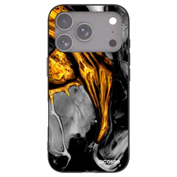 Picasee Μαύρη θήκη σιλικόνης για Apple iPhone 17 Pro - Black Gold