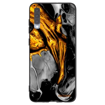 Picasee Μαύρη θήκη σιλικόνης για Samsung Galaxy A70 A705F - Black Gold
