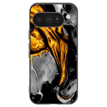 Picasee Μαύρη θήκη σιλικόνης για Google Pixel 10 Pro - Black Gold