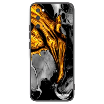 Picasee Μαύρη θήκη σιλικόνης για Samsung Galaxy S20 G980F - Black Gold