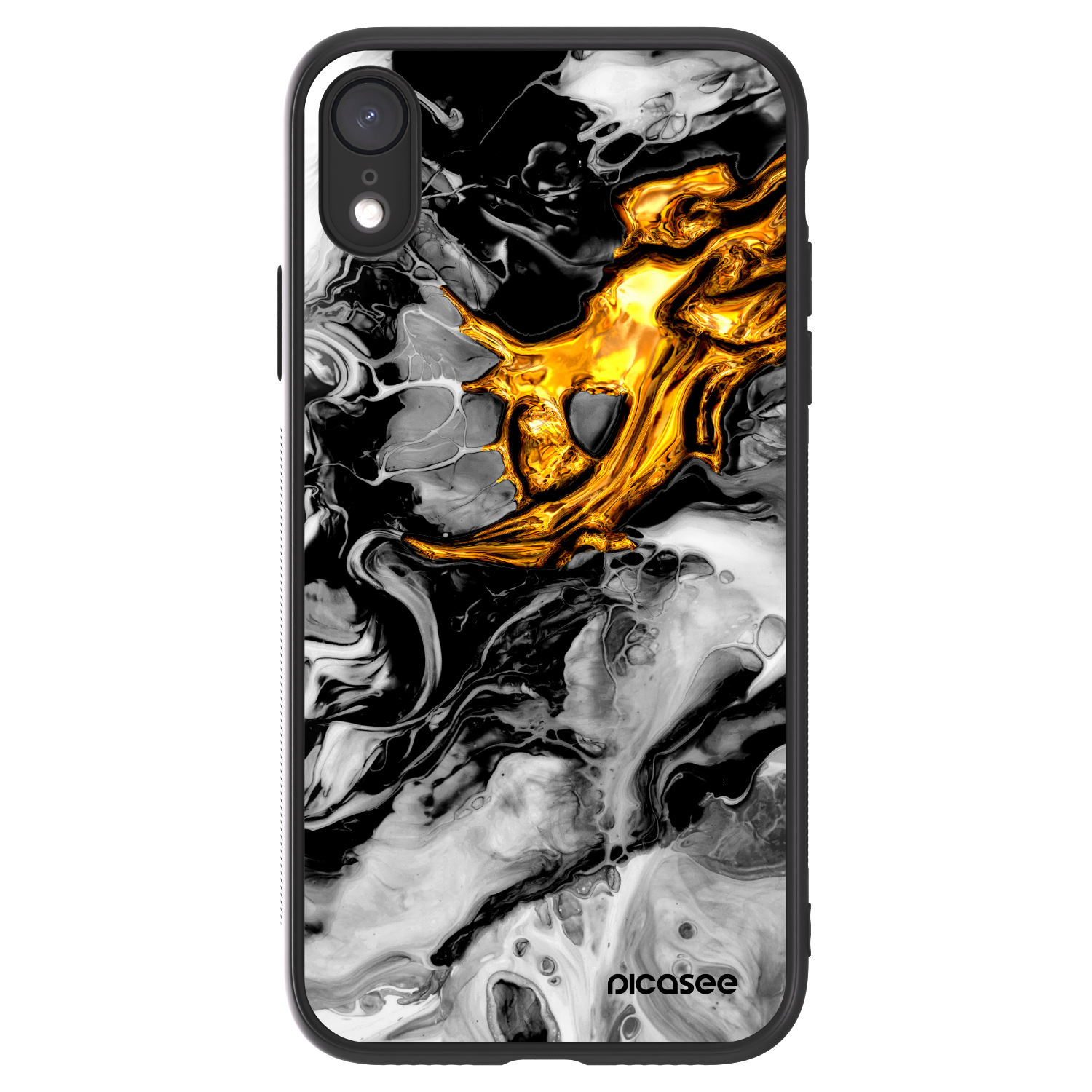 Picasee ULTIMATE CASE για Apple iPhone XR - Black Gold 2
