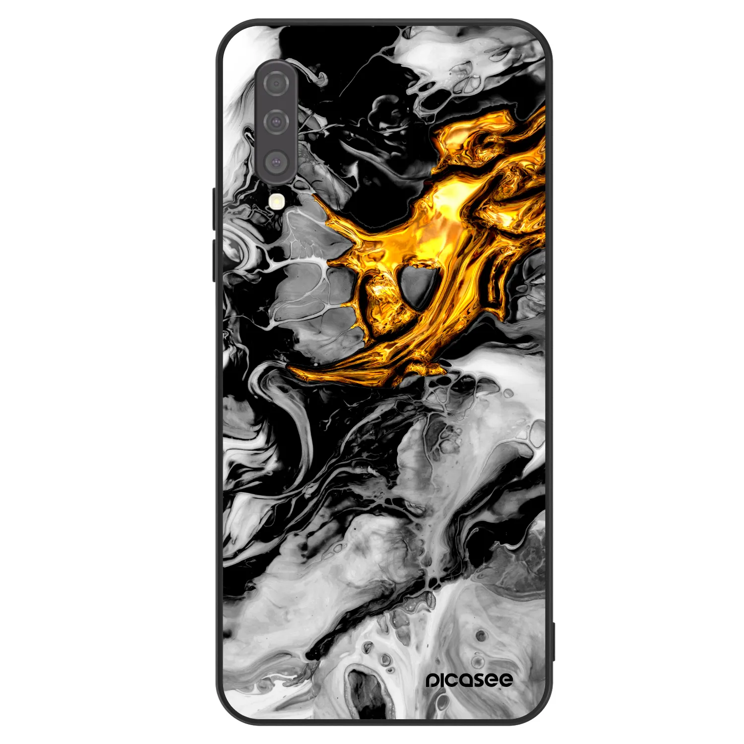 Picasee ULTIMATE CASE για Samsung Galaxy A50 A505F - Black Gold 2