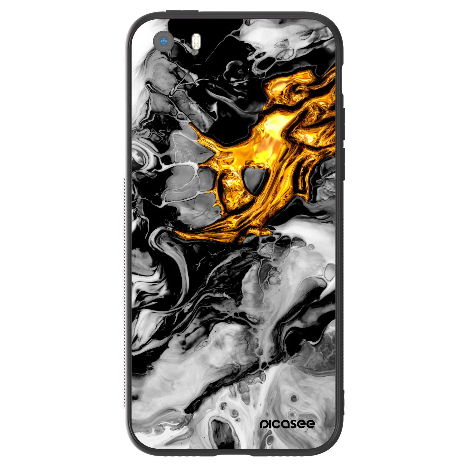 Picasee ULTIMATE CASE για Apple iPhone 5/5S/SE - Black Gold 2