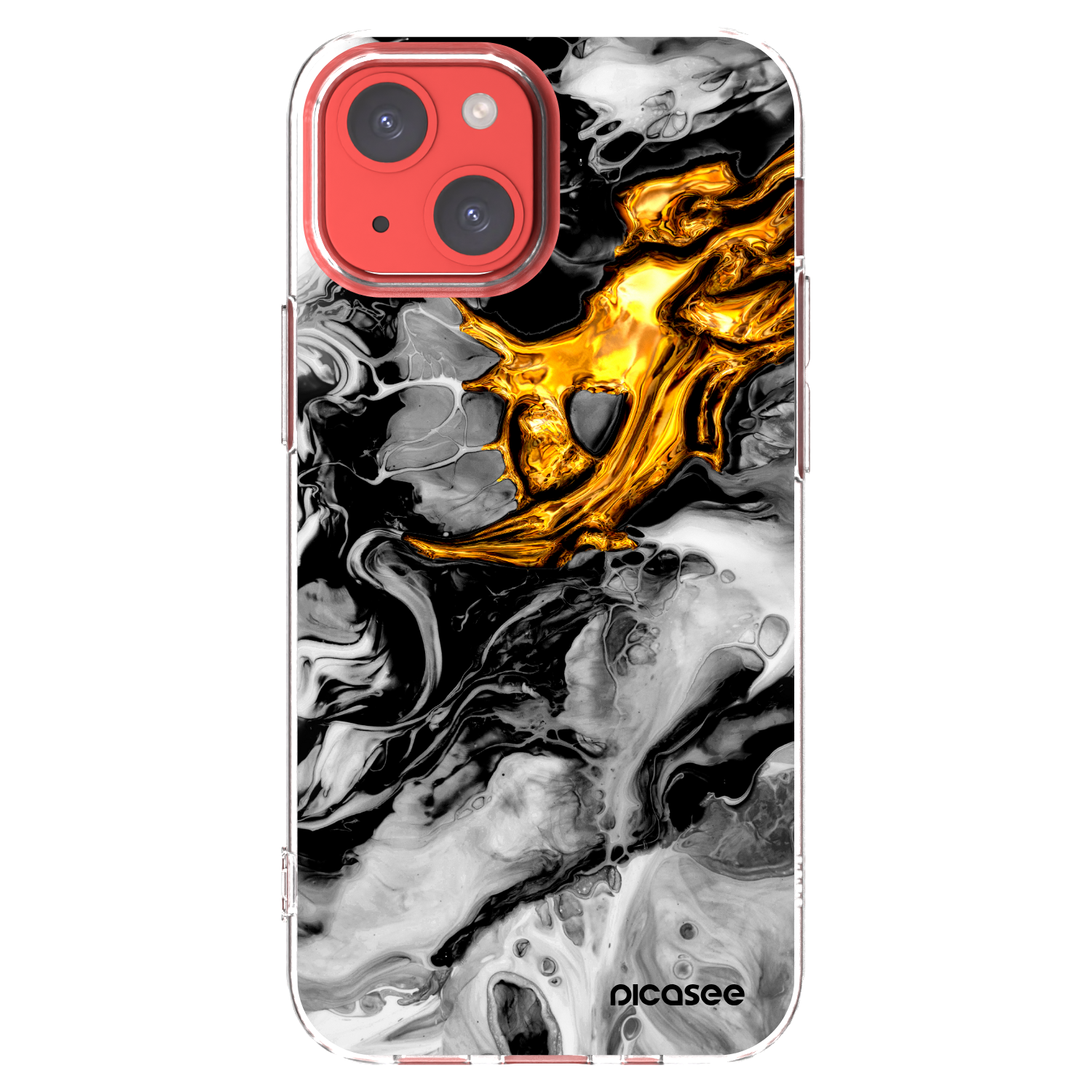 Picasee διαφανής θήκη σιλικόνης Apple iPhone 13 mini - Black Gold 2