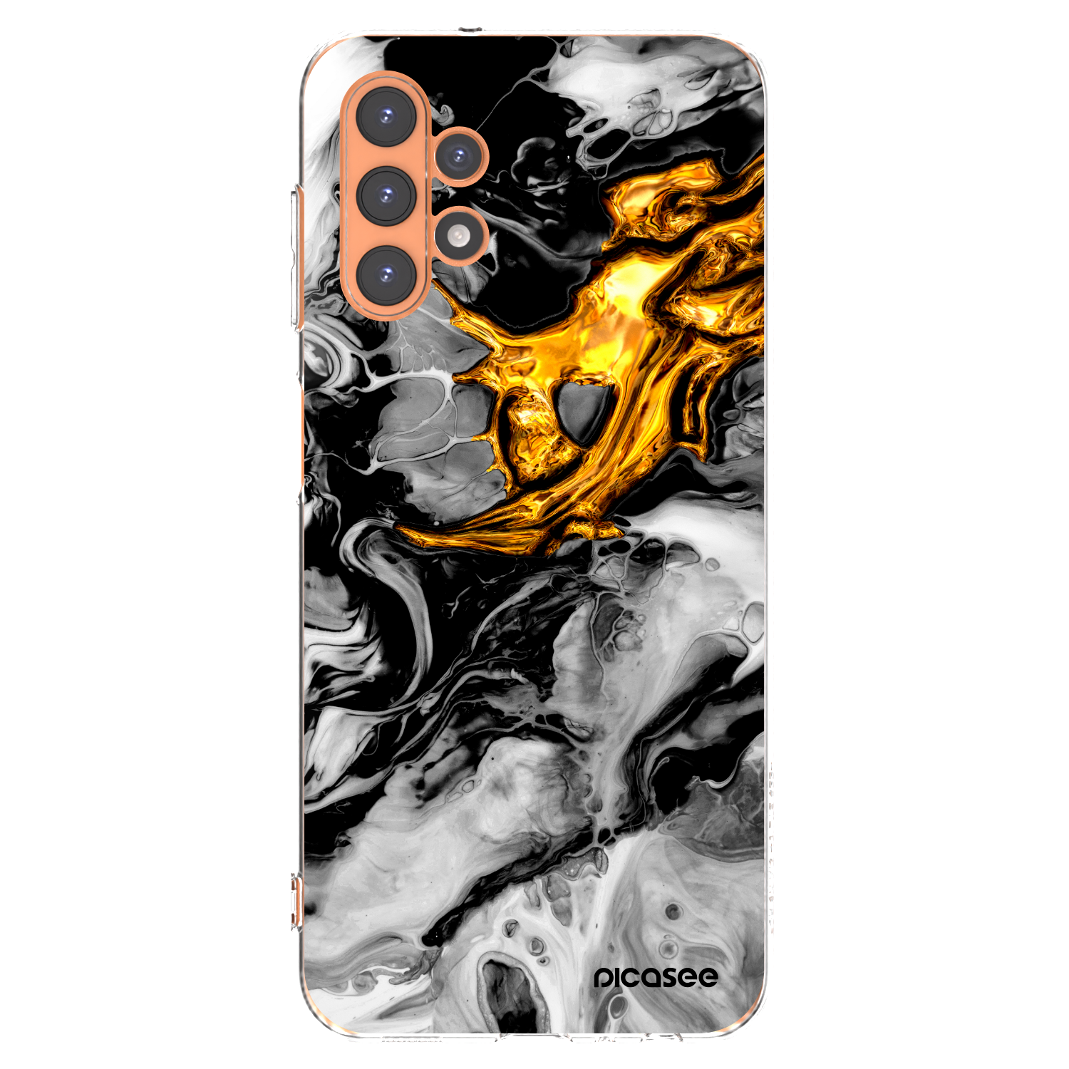 Picasee διαφανής θήκη σιλικόνης Samsung Galaxy A13 4G A135 - Black Gold 2