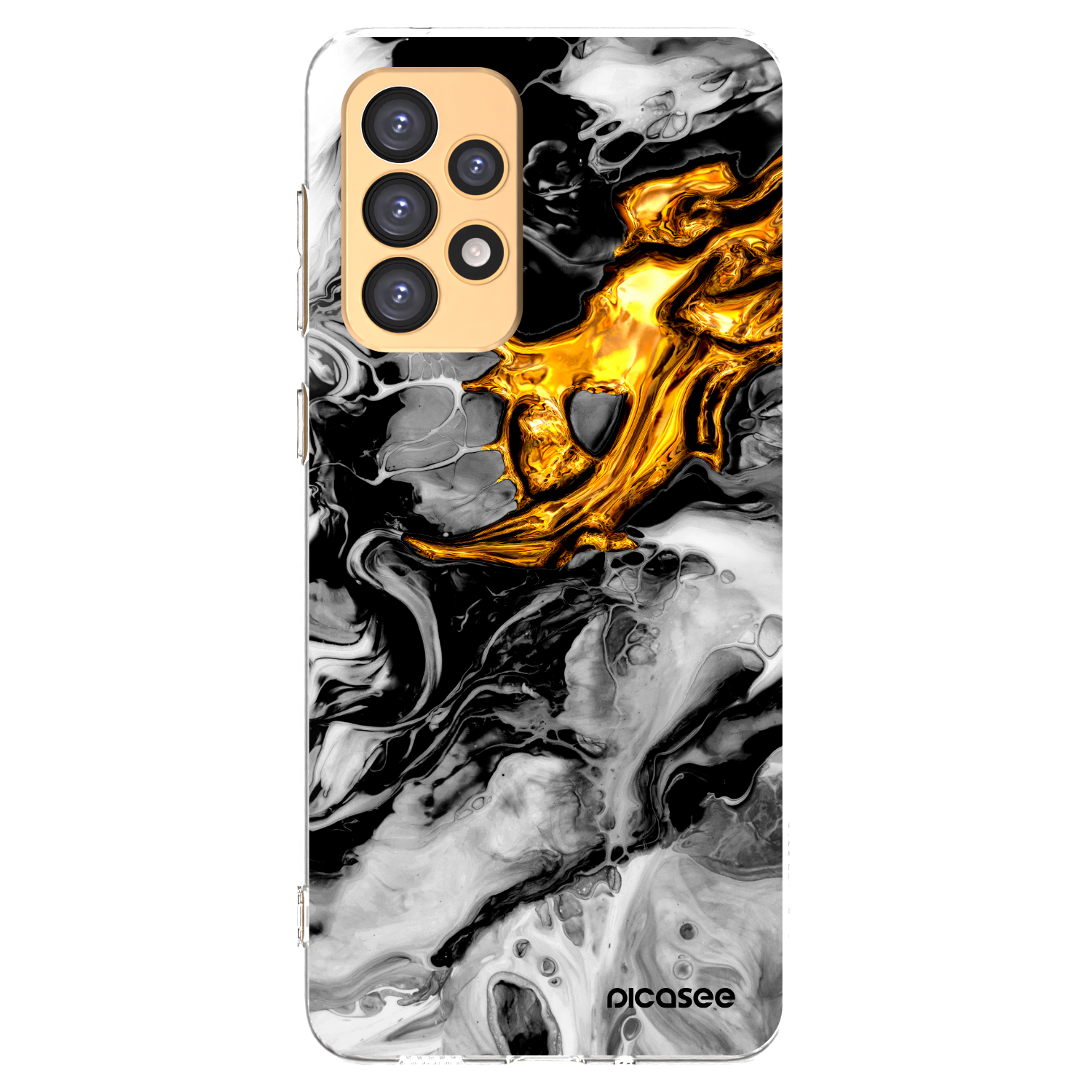 Picasee διαφανής θήκη σιλικόνης Samsung Galaxy A33 5G A336 - Black Gold 2