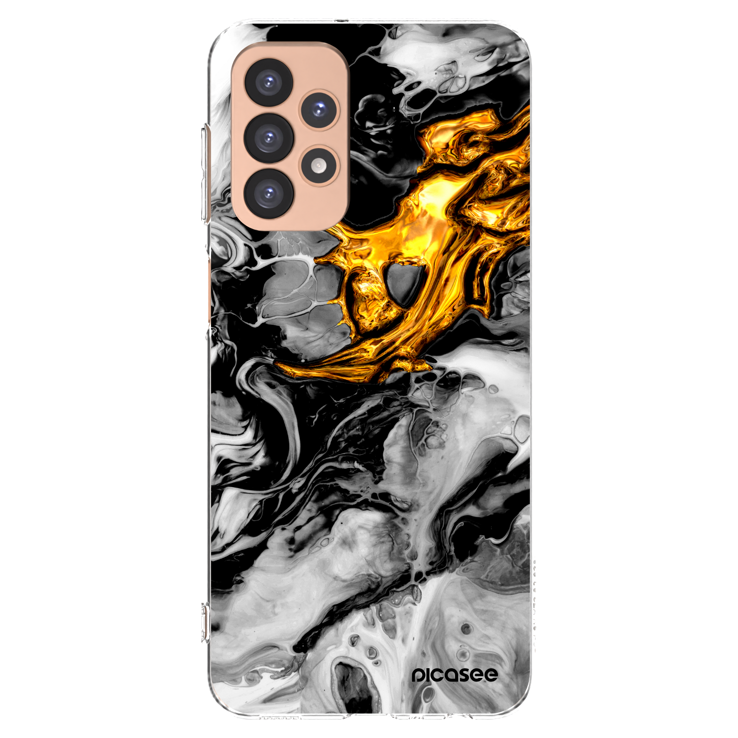 Picasee διαφανής θήκη σιλικόνης Samsung Galaxy A23 A236B 5G - Black Gold 2