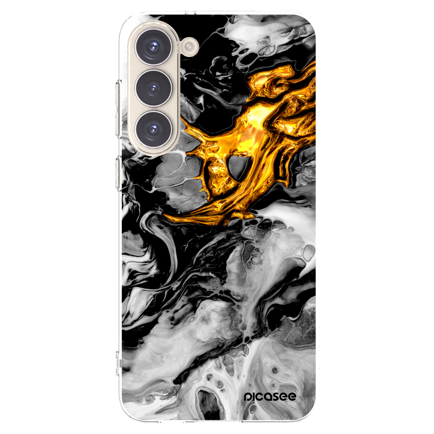 Picasee διαφανής θήκη σιλικόνης Samsung Galaxy S23+ 5G - Black Gold 2