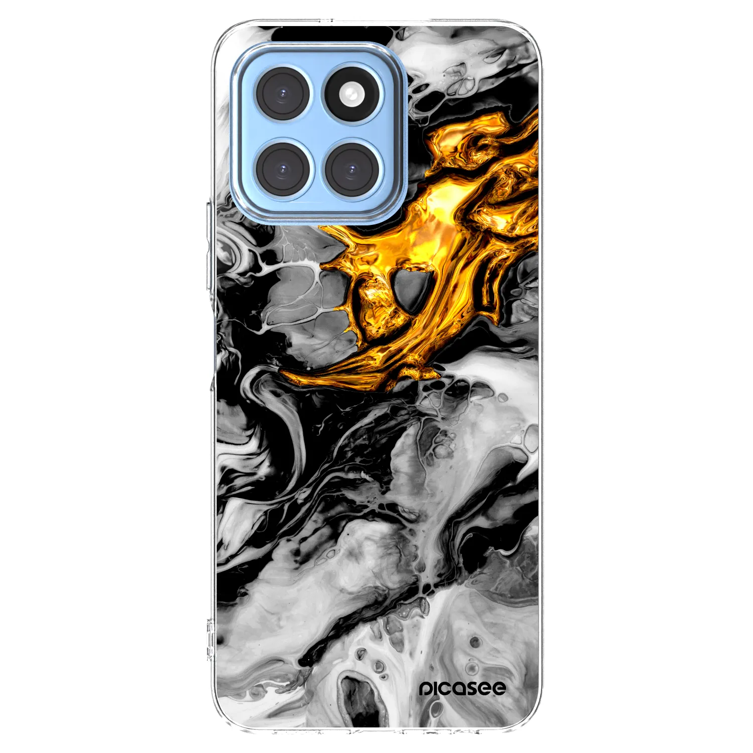 Picasee διαφανής θήκη σιλικόνης Honor X8 5G - Black Gold 2