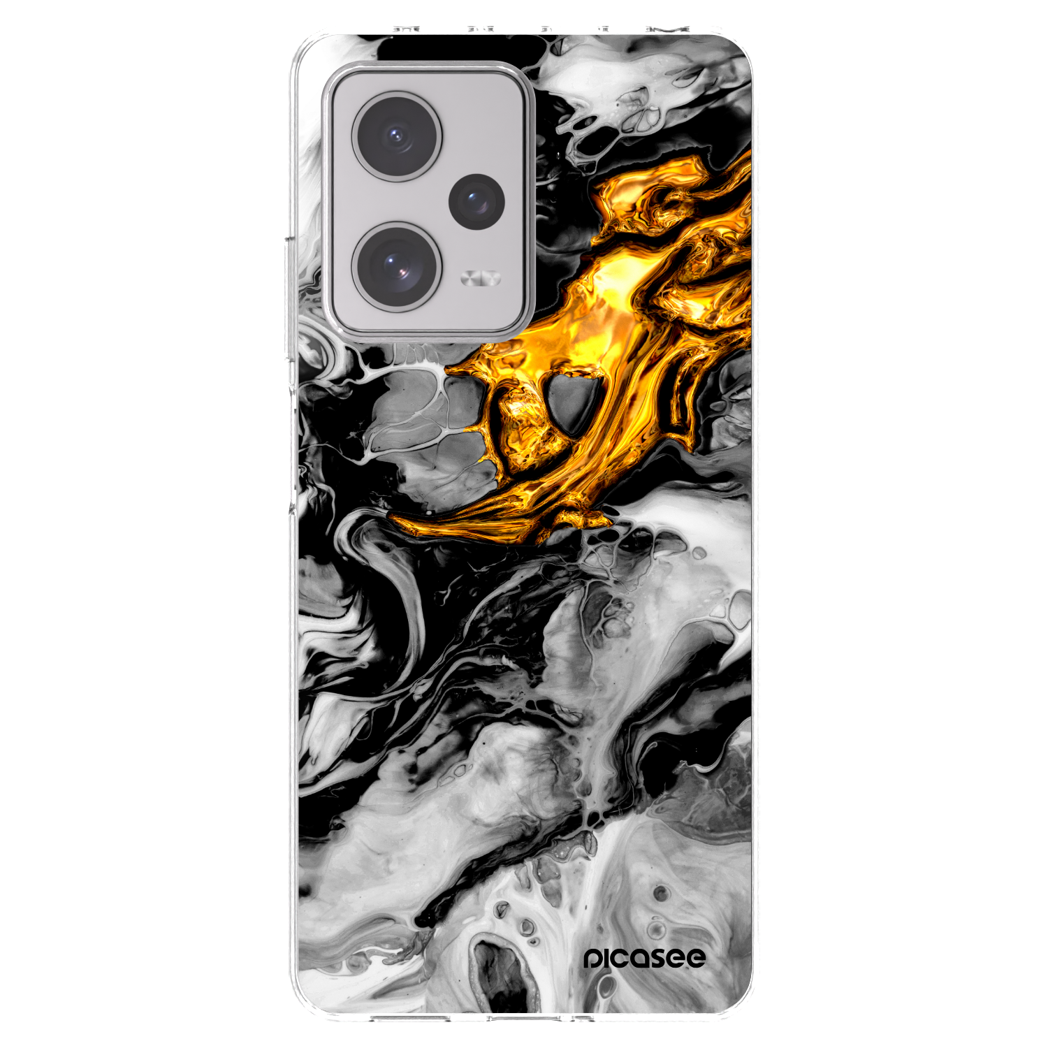 Picasee διαφανής θήκη σιλικόνης Xiaomi Redmi Note 12 Pro+ 5G - Black Gold 2