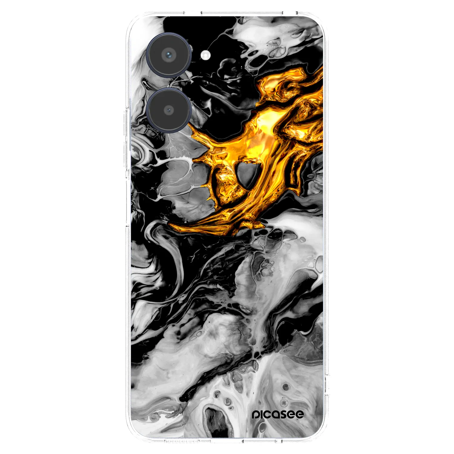 Picasee διαφανής θήκη σιλικόνης Realme 10 4G - Black Gold 2