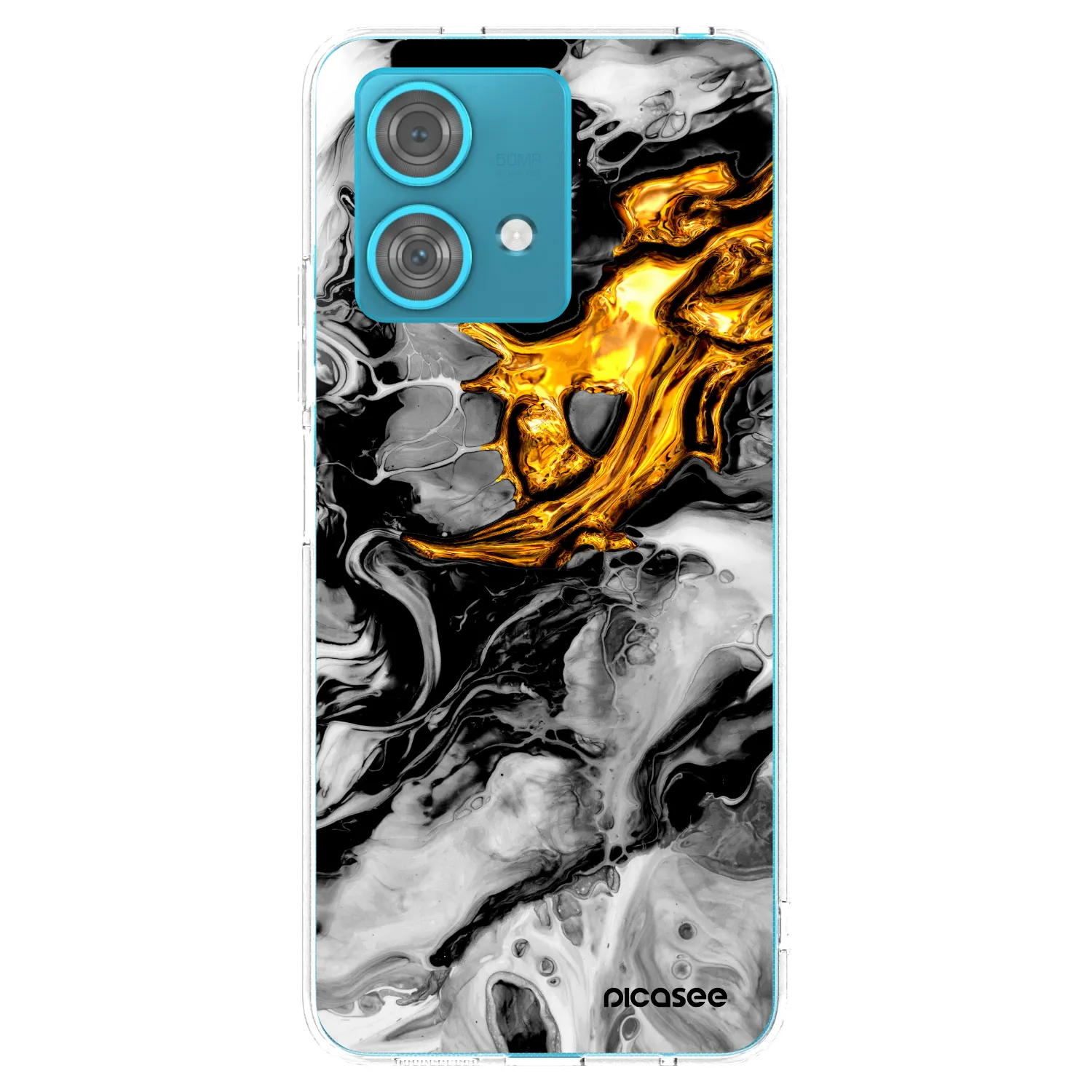 Picasee διαφανής θήκη σιλικόνης Motorola Edge 40 Neo - Black Gold 2