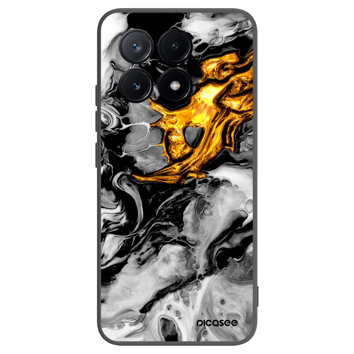 Picasee Μαύρη θήκη σιλικόνης για Xiaomi Poco X6 Pro - Black Gold 2