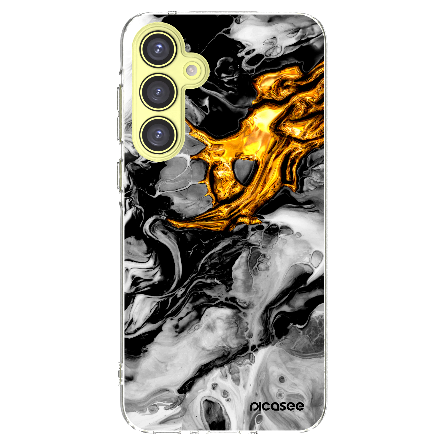 Picasee διαφανής θήκη σιλικόνης Samsung Galaxy A35 5G A356B - Black Gold 2