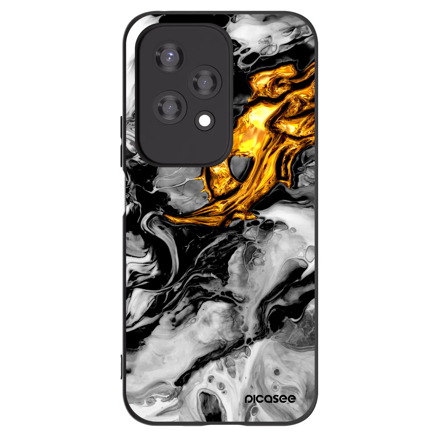 Picasee Μαύρη θήκη σιλικόνης για Honor 200 Lite - Black Gold 2