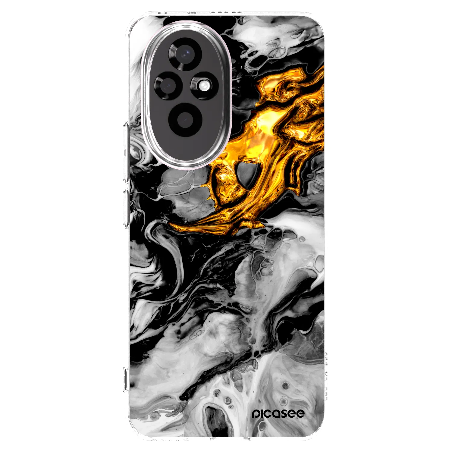 Picasee διαφανής θήκη σιλικόνης Honor 200 Pro 5G - Black Gold 2